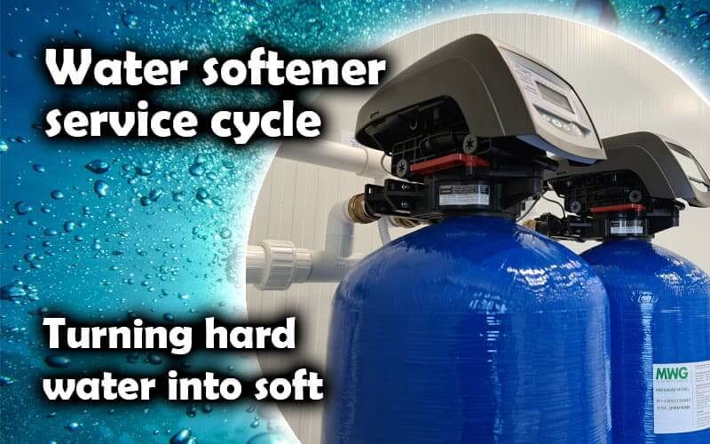 Water softener service cycle