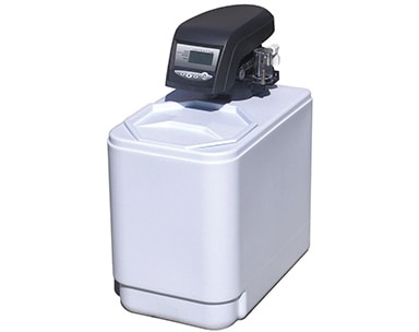 Small capacity water softener for tankless water heater